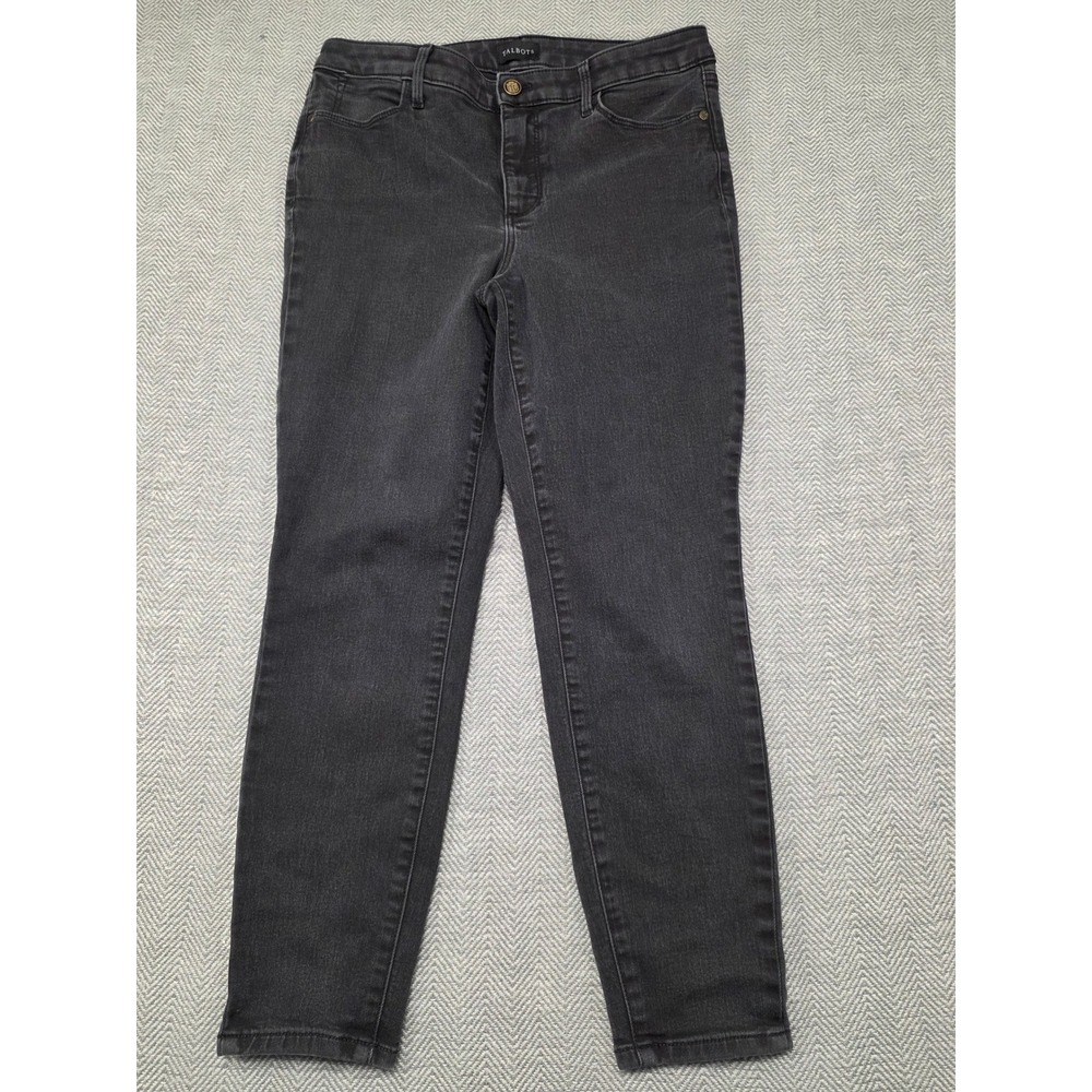 Talbots Jeggings Womens 12P Dark‎ Grey Slim Leg Stretch Denim Jeans VN5463